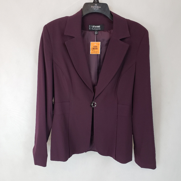 Levine Classics 10 Maroon Fitted Career Blazer - Picture 1 of 7